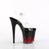 FLAMINGO-808NLFL Black & Red Ankle Peep Toe High Heel