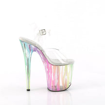 FLAMINGO-808RG-03 Clear & Multi Colour Ankle Peep Toe High Heel