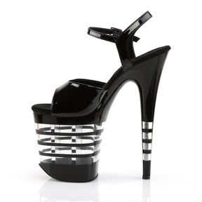 FLAMINGO-809LN Black Ankle Peep Toe High Heel