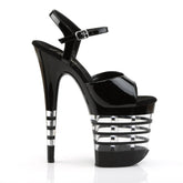 FLAMINGO-809LN Black Ankle Peep Toe High Heel