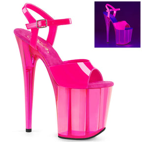 FLAMINGO-809UVT Pink Ankle Peep Toe High Heel