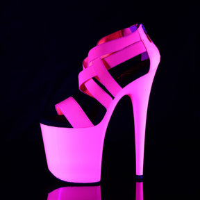 FLAMINGO-869UV Pink Ankle Peep Toe High Heel
