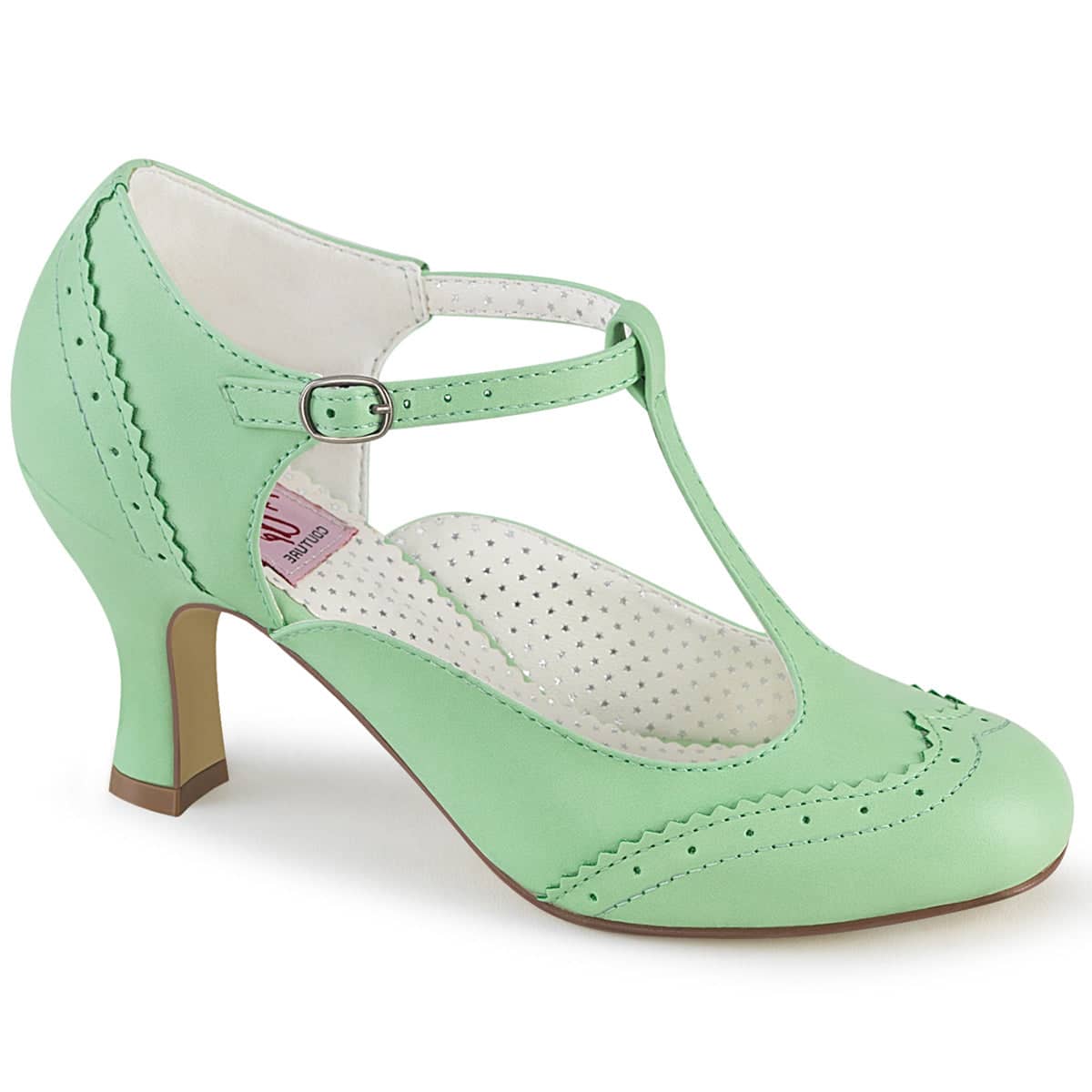 Flapper 26 Mint Green Kitten Heels