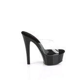 GLEAM-601 Black & Clear Slide High Heel