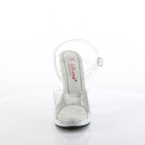 GLORY-508DM Silver & Clear Ankle Peep Toe High Heel