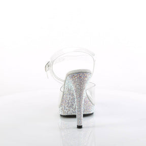 GLORY-508DM Silver & Clear Ankle Peep Toe High Heel