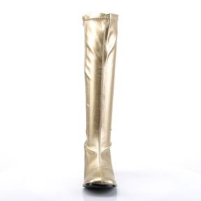 GOGO-300 Gold Knee High Boots