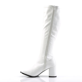 GOGO-300 White Knee High Boots