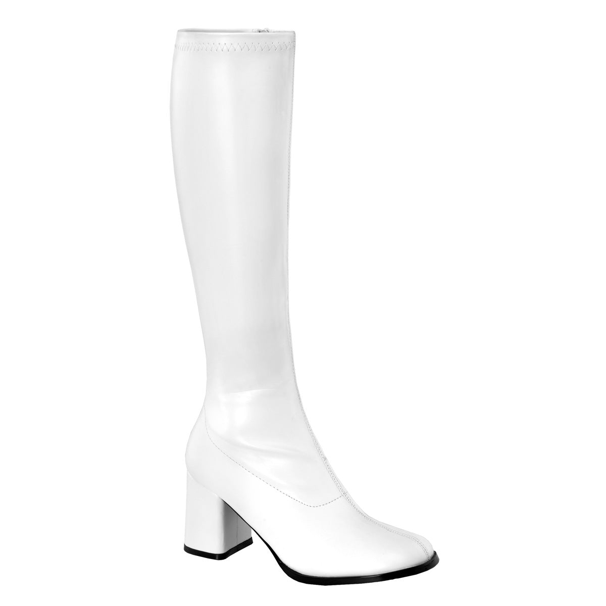 GOGO-300 White Knee High Boots