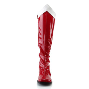 GOGO-306 Red & White Knee High Boots