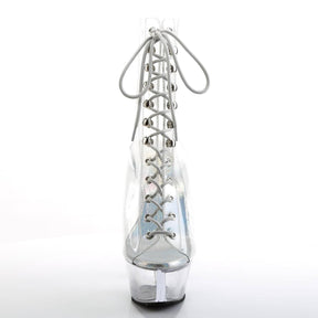 KISS-1016C Clear Calf High Peep Toe Boots