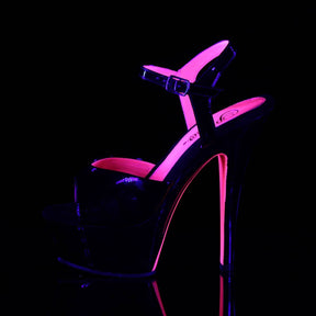 KISS-209TT Black & Pink Ankle Peep Toe High Heel