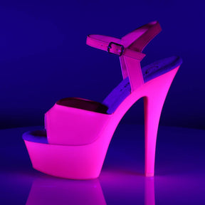 KISS-209UV Pink Ankle Peep Toe High Heel