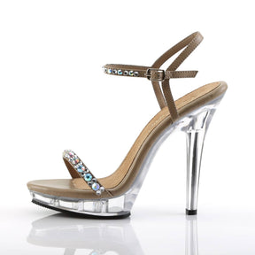 LIP-131 Clear & Gold Ankle Sandel High Heel