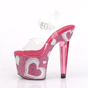 LOVESICK-708HEART Pink & Clear Ankle Peep Toe High Heel