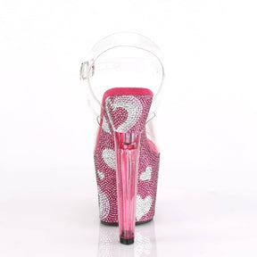 LOVESICK-708HEART Pink & Clear Ankle Peep Toe High Heel