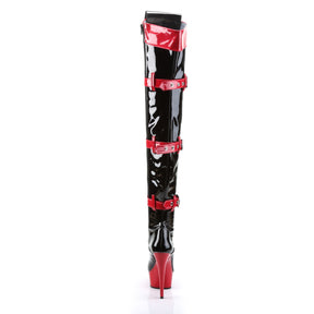 MEDIC-3028 Black & Red Thigh High Boots