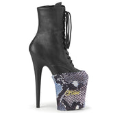 Black & Blue Snake Print - Platform Shoe Protectors - Pleaser USA