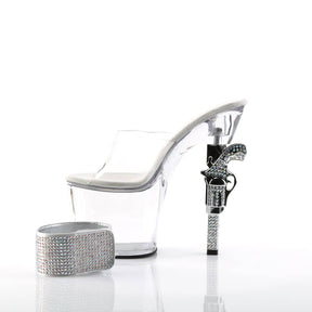 REVOLVER-712 Clear Ankle Peep Toe High Heel