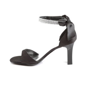 ROMANCE-372 Black Ankle Peep Toe High Heel