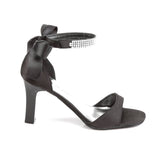 ROMANCE-372 Black Ankle Peep Toe High Heel