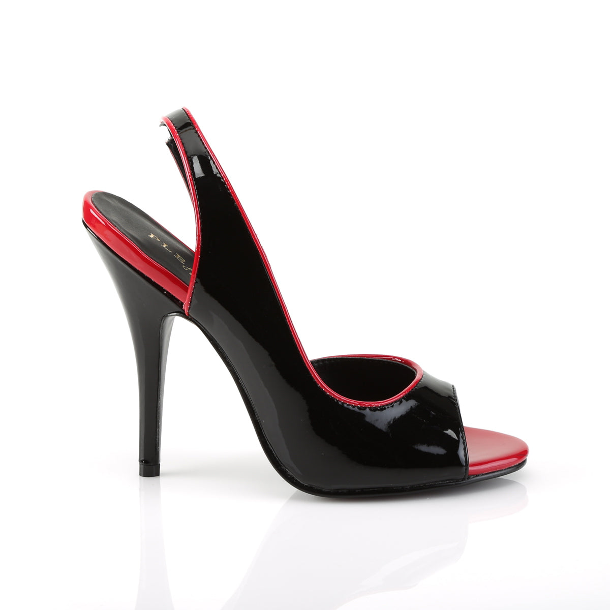 SEDUCE-117 Black & Red Ankle Peep Toe High Heel