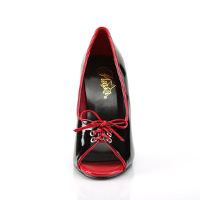 SEDUCE-216 Black & Red Lace Up Peep Toe Heels