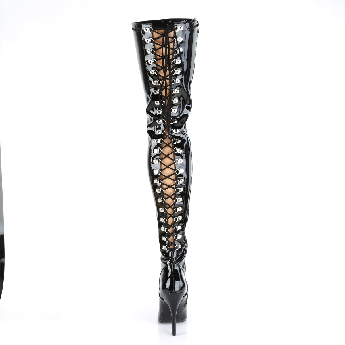 SEDUCE-3063 Lace Up Back Thigh High Boots