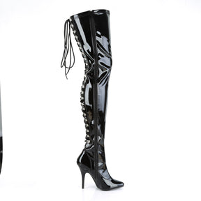 SEDUCE-3063 Lace Up Back Thigh High Boots