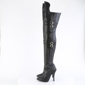 SEDUCE-3080 Black Thigh High Boots