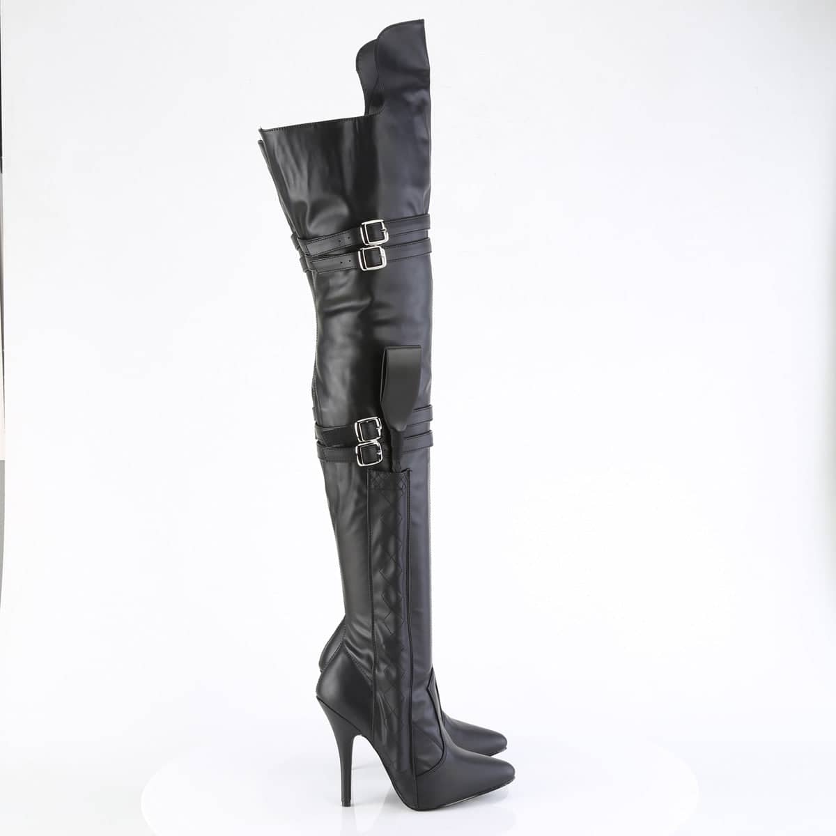 SEDUCE-3080 Black Thigh High Boots