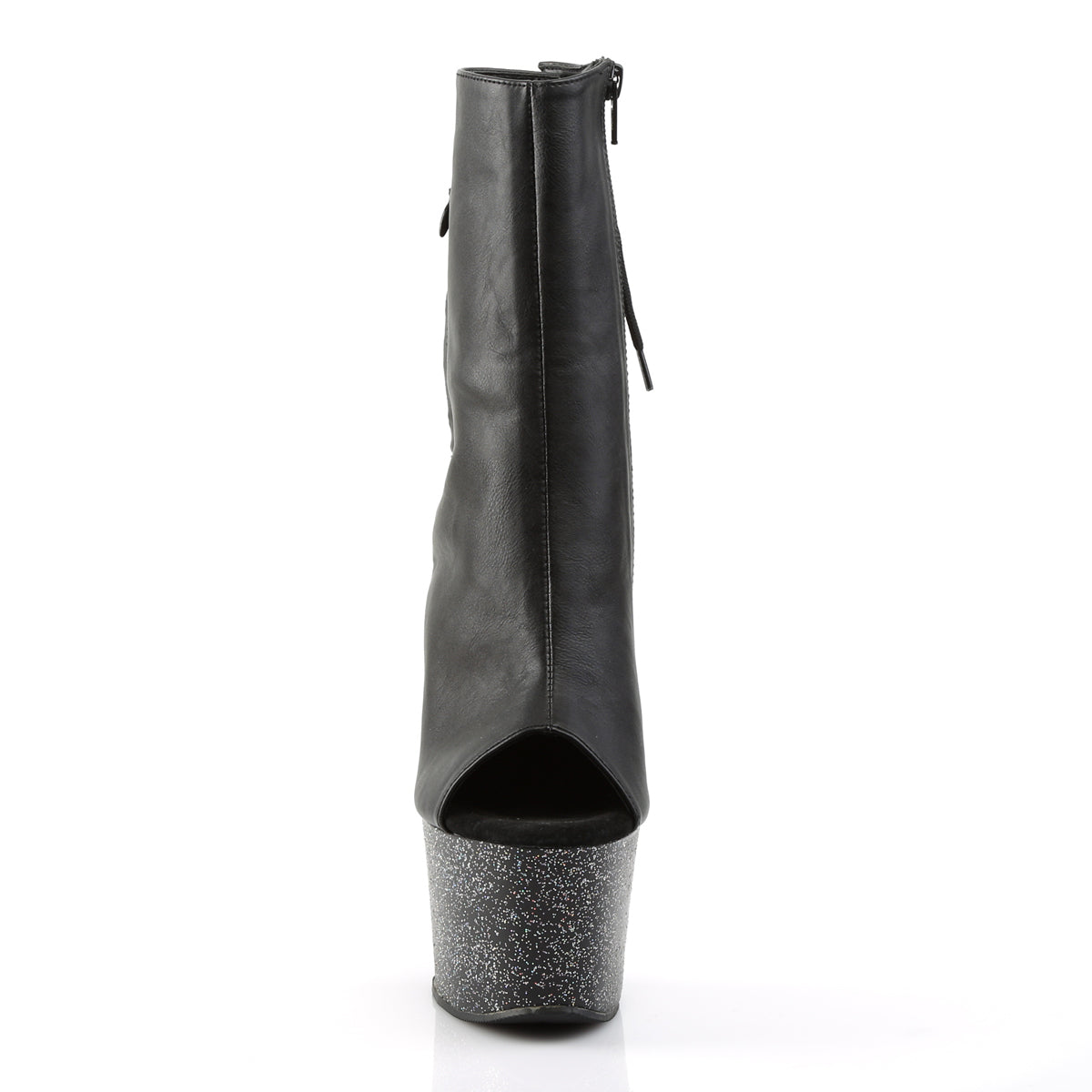 SKY-1018MG Black Calf High Peep Toe Boots