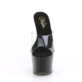 SKY-301CRS Clear & Black Slide High Heel