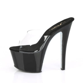 SKY-301CRS Clear & Black Slide High Heel