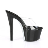 SKY-301CRS Clear & Black Slide High Heel