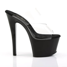 SKY-302 Black & Clear Peep Toe High Heel