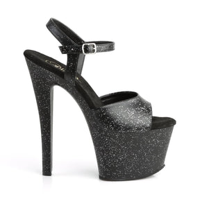 SKY-309MMG Black Ankle Peep Toe High Heel