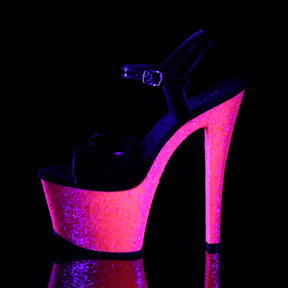 SKY-309UVLG Black & Pink Ankle Peep Toe High Heel