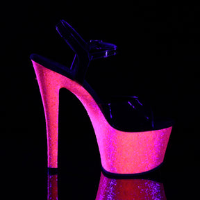 SKY-309UVLG Black & Pink Ankle Peep Toe High Heel