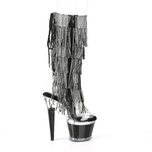 SPECTATOR-2017RSF Black & Clear Knee High Peep Toe High Heel