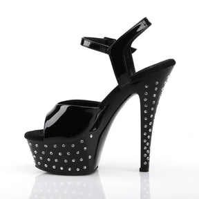 STARDUST-609 Black Ankle Peep Toe High Heel