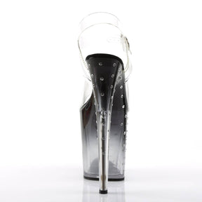 STARDUST-808T Clear & Black Ankle Peep Toe High Heel