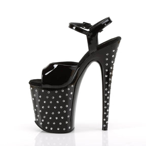 STARDUST-809 Black Ankle Peep Toe High Heel