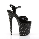 STARDUST-809 Black Ankle Peep Toe High Heel