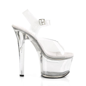 TIPJAR-708-2 Clear Ankle Peep Toe High Heel