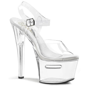 TIPJAR-708-2 Clear Ankle Peep Toe High Heel