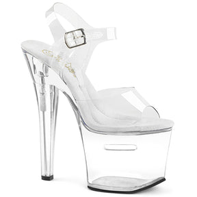 TIPJAR-708RAD Clear Ankle Peep Toe High Heel