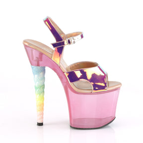 UNICORN-711T Pink & Multi Colour Ankle Peep Toe High Heel