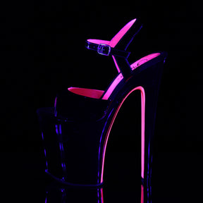 XTREME-809TT Black & Pink Ankle Peep Toe High Heel